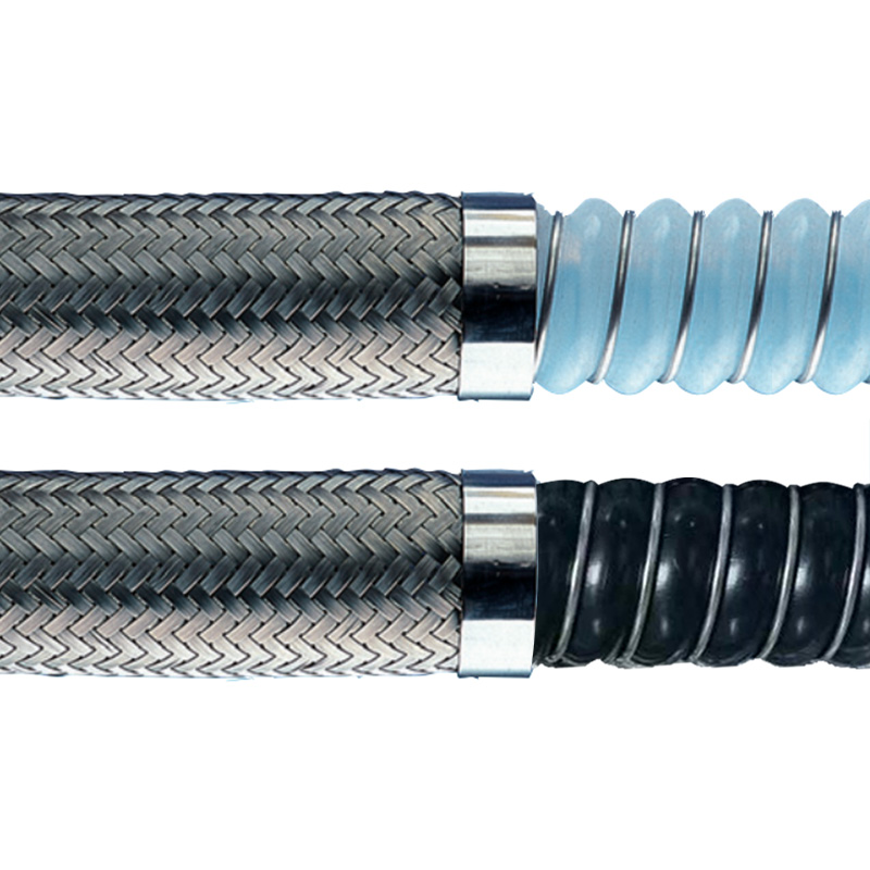 Large Convoluted PTFE Hose with Helical Steel Wire & Braiding – TLWS